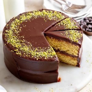 Chocolate Pistachio Cake - Julie Marie Eats